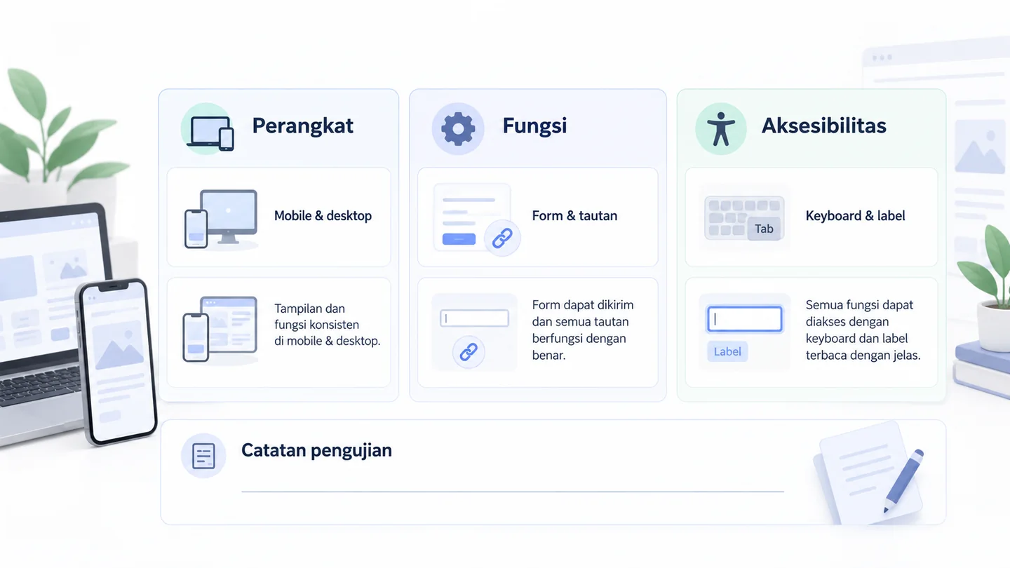 Matriks pertanyaan untuk membandingkan builder, CMS, dan developer tanpa memberi peringkat universal.