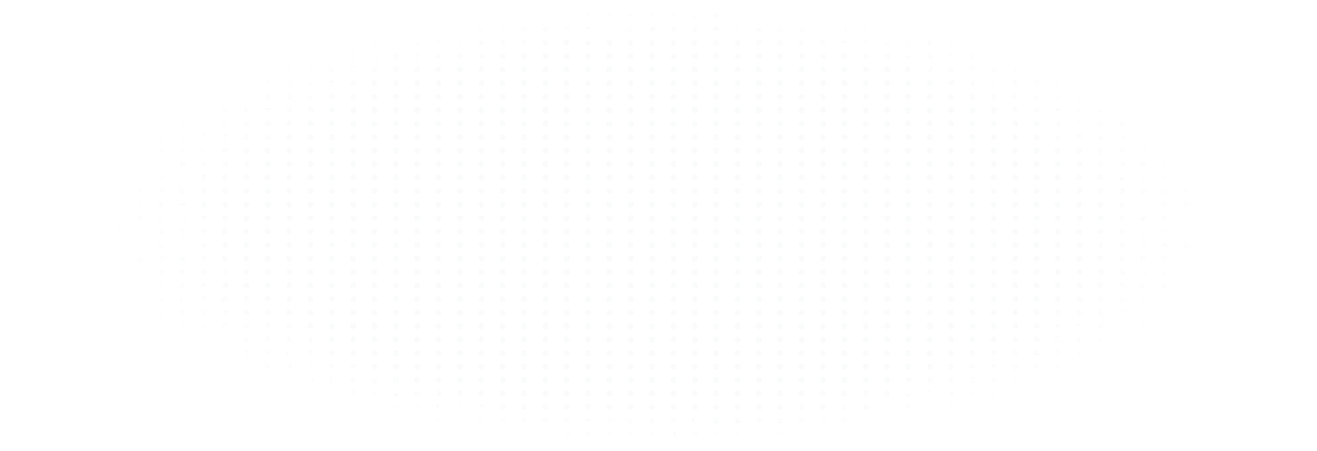 Oval grid of evenly spaced white dots forming a halftone gradient against a black field