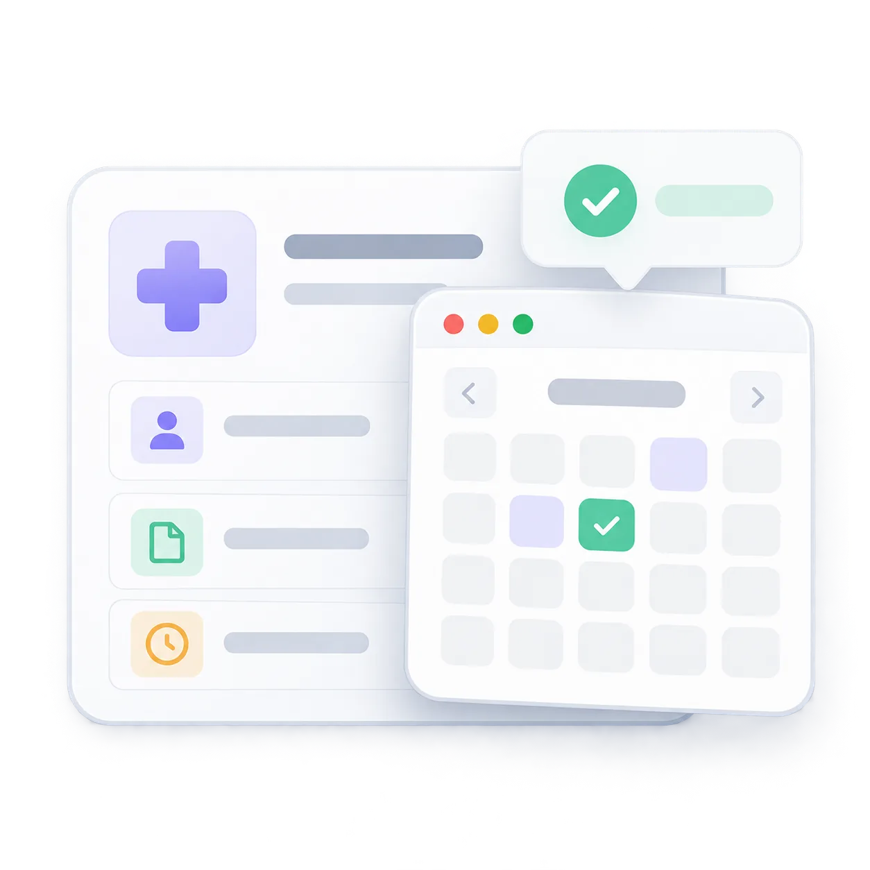 Illustration of clinic capabilities in a business interface.