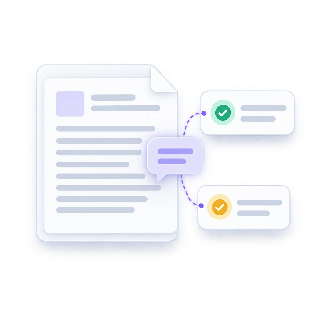 Illustration of team review capabilities in a business interface.