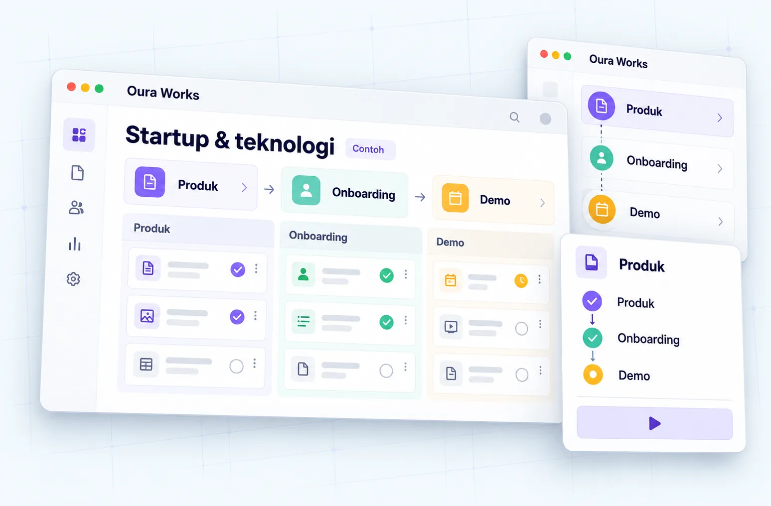 Startup & technology illustration — Product — Onboarding — Demo.