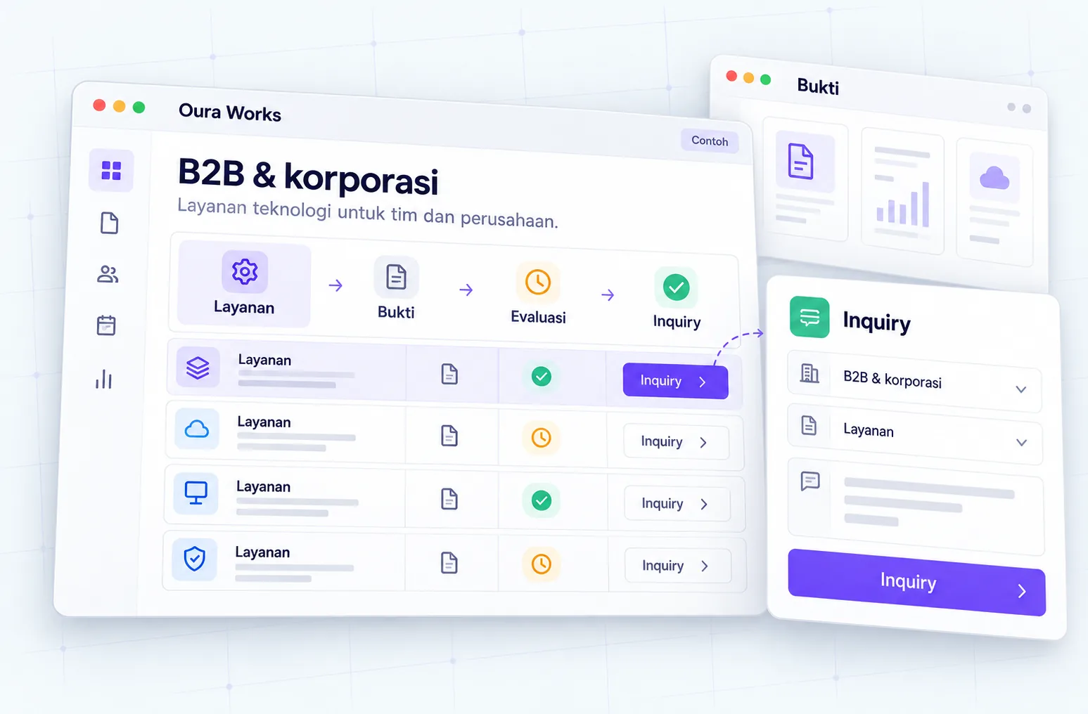 Ilustrasi b2b untuk solusi terkait.