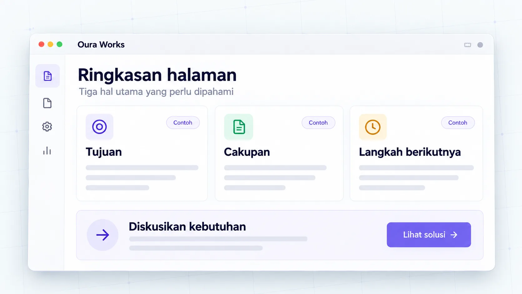 Detail → takeaways → keputusan