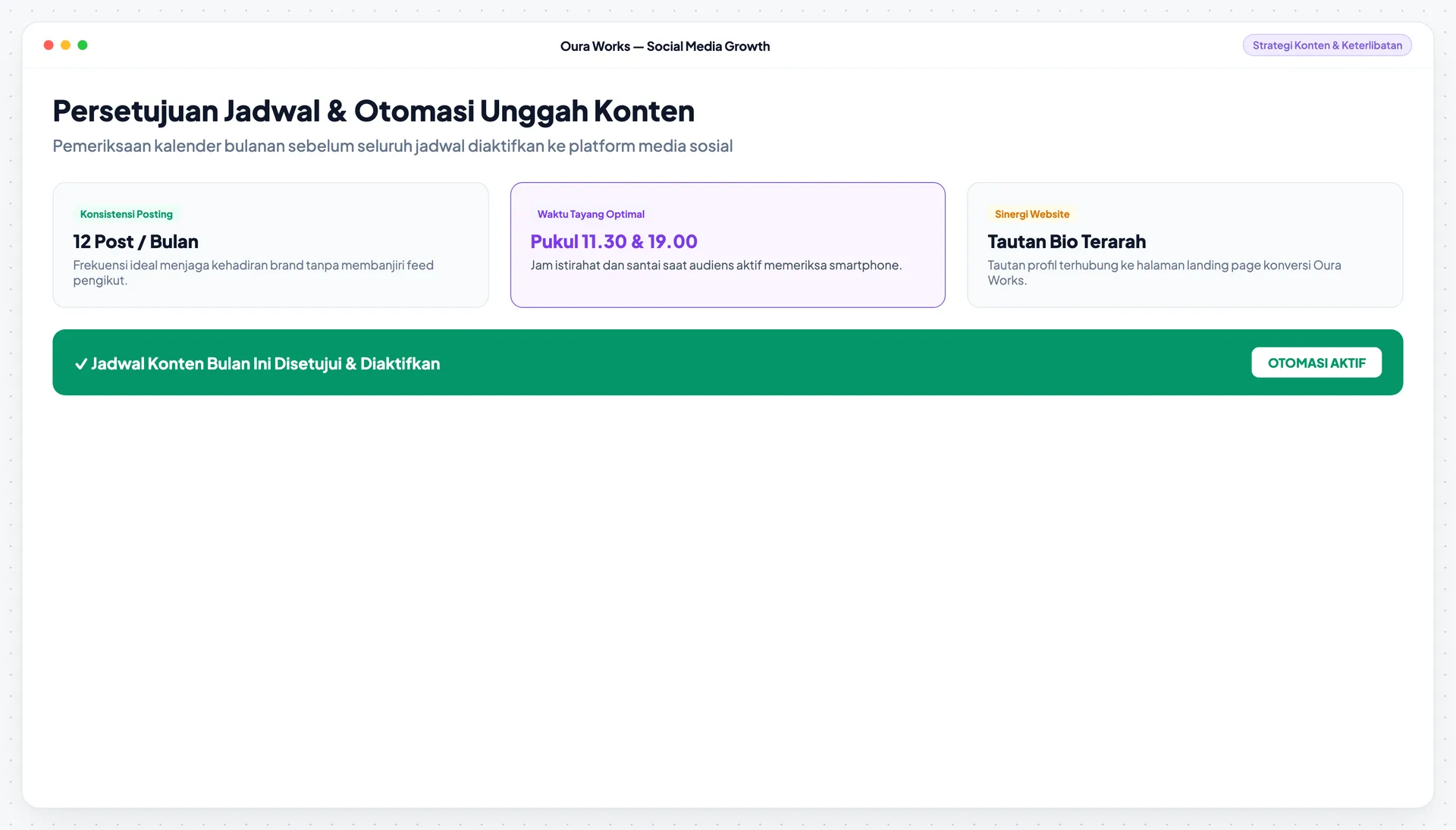Kalender → review → persetujuan